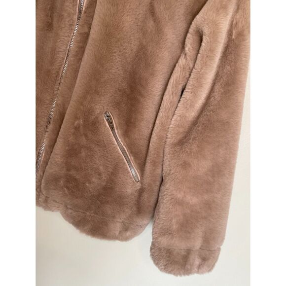 Blank NYC Faux Fur Coat Jacket with pockets Women's 3XL Neutral Cozy F60 - Picture 6 of 16